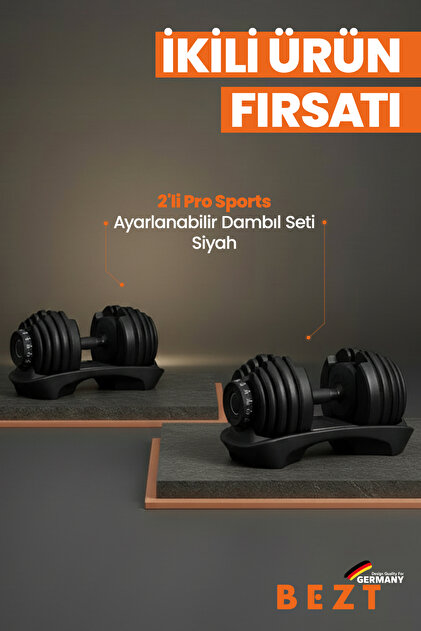Bezt 2 li Pro Sports Ayarlanabilir Dambıl Seti (Siyah) - Fiyatı
