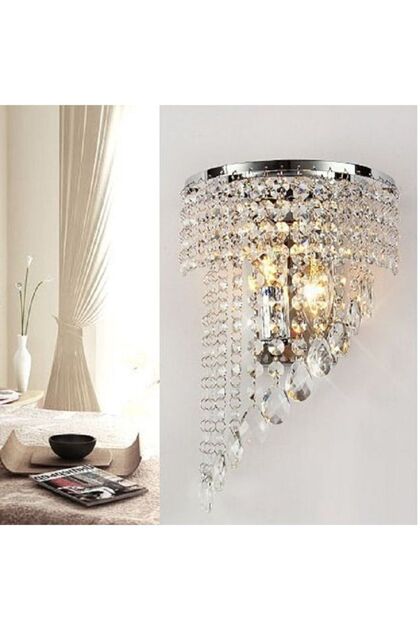Personality Crystal Pendant Wall Light Silver/Clear