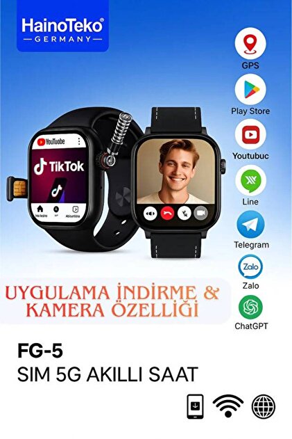 TEKNOBO Haino Teko FG 5G Akıllı Saat Sim Kartlı Wifi gps android