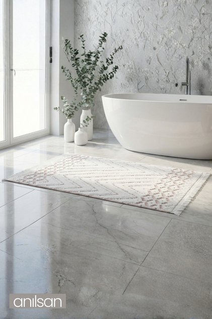 Karya Kiremit Large Foot Towel - 70X130Cm, 800Gr 100% Cotton, Spa and Hotel Bath Mat