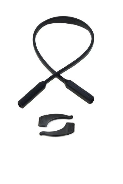 Silicone Anti-Slip Ear Lock and Children's Glasses Strap / Cord Black