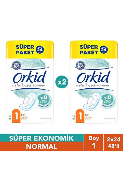 Extra Hassas Normal ( Boy 1 ) 24 Adet Süper Paket Hijyenik Ped X2