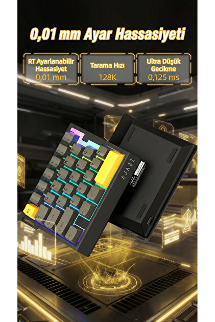Ajazz AK029 Tek El Kablolu Manyetik Switch Oyun Klavyesi- RGB-29