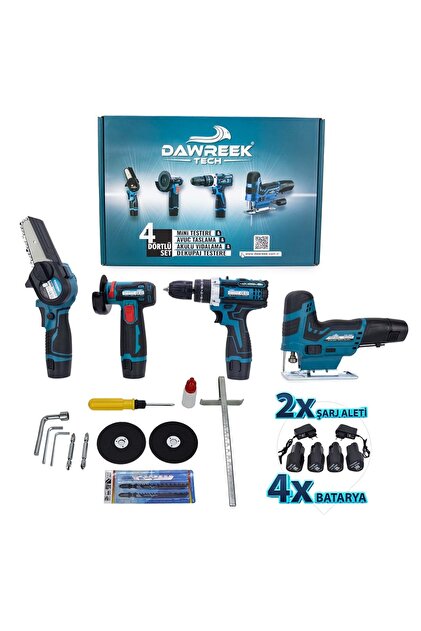 Dawreek DÖRTLÜ SET MKY (Mini testere+ avuç taşlama+akülü vidalama+