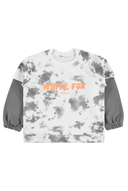White Fox Printed Sweatshirt for 6-9 Years Old - Gray