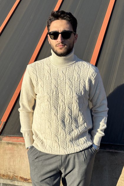 Men'S, Old Money Culture, Full Turtleneck, Wool, Regular Fit, Hi-Quality Sweater 25Pltk22