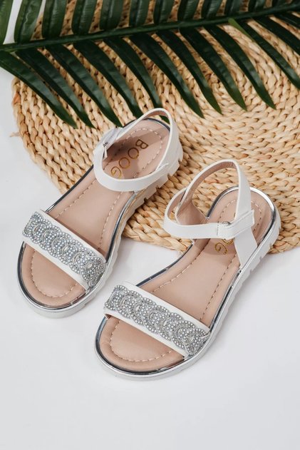 Sandale fete albe din piele ecologica Arden #21909 - 29