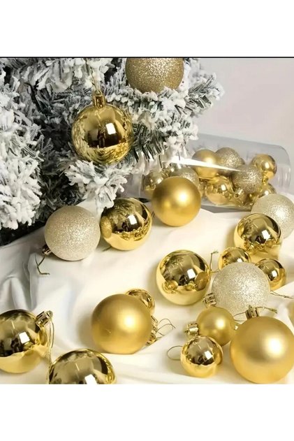 Christmas Tree Ornament Cute Balls 3cm (24 Pieces Gold)