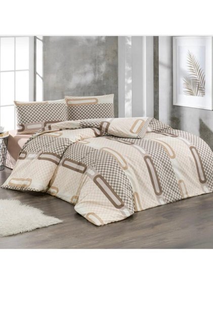Crystal Ranforce Ellipse Brown Double Duvet Cover Set
