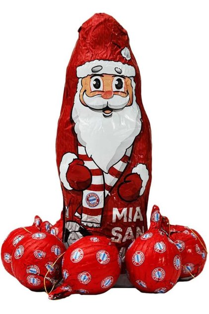 FC Bayern München Christmas Mix Bag Santa & Chocolate Balls Plus Sticker Card FCB