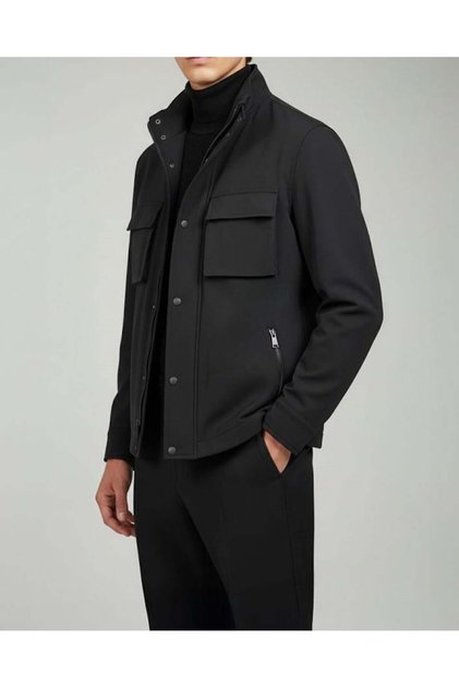 Italian style s Slim Fit zipper jacket pants sports suit black t14976