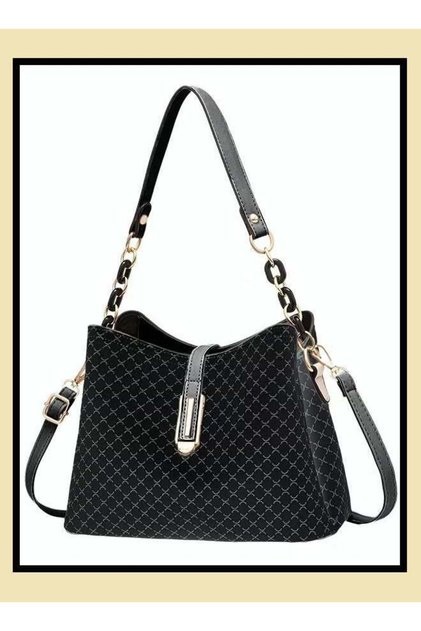 PU Leather Handbag Large Capacity Shoulder Bag for Women, Black