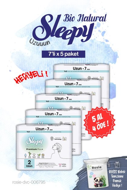 Buy 5 Pay for 4 Long Bio Natural 7-Pack Pads and Rosie