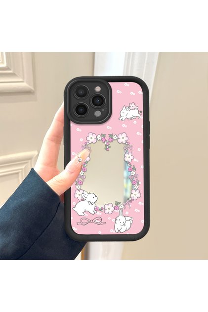 iPhone 14 Pro Max Compatible Kitty Mirrored Anti-Fall Silicone Phone Case