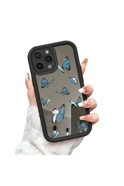 iPhone 14 Pro Max Compatible Phone Case Butterfly Mirror Anti-Drop Silicone Case