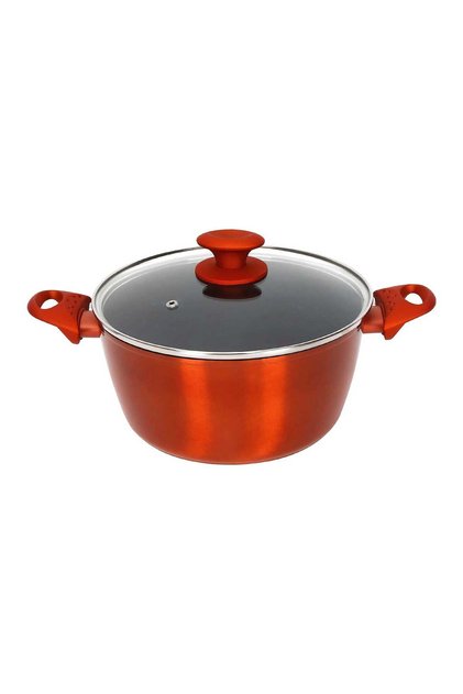 DZN30 Induction Base Ceramic Natural Coating Dutch Oven, 30 cm, Red