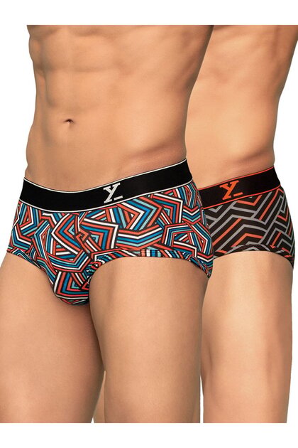 Pack of 2 - Men Cotton Stripes Parallax Briefs