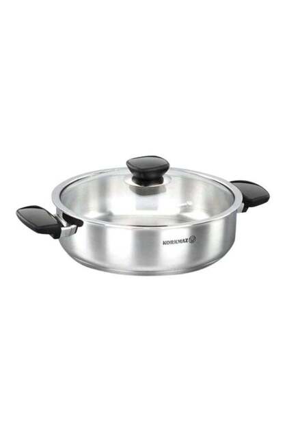 Korkmaz Kappa Stainless Steel Low Casserole Silver 26x8.5cm