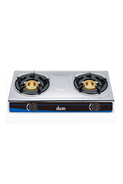 2 Burner Table Top Gas Stove, Black/Blue, IK-CS2070S