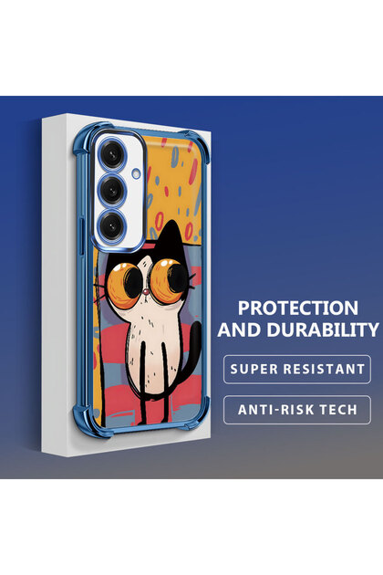 Samsung Galaxy S25 Compatible Transparent Silicone Flutter Protective Case Kitten Patterns