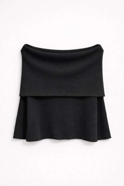 7009 Women's Madonna Collar Knitwear Blouse Black