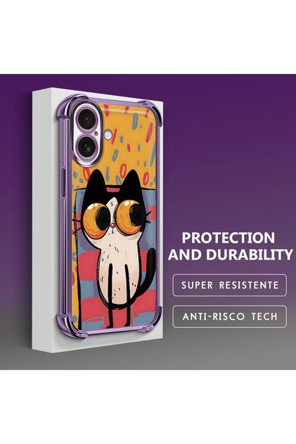 iPhone 16 Compatible Transparent Silicone Flutter Protective Case Kitten Patterns