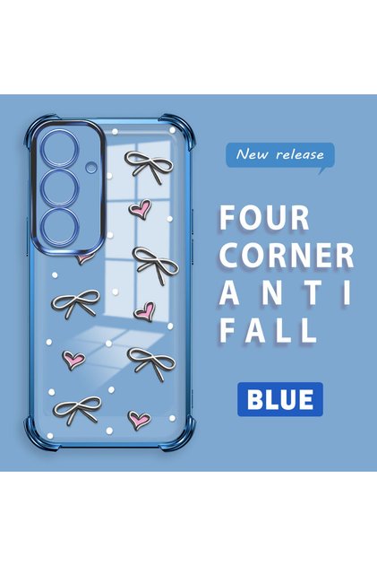 Samsung Galaxy S25 Compatible Transparent Silicone Flutter Protective Case Heart Patterns