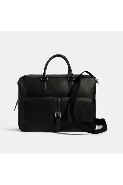 Men's Black Leather Briefcase