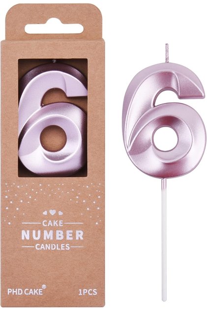 6 Yaş pasta mumu doğmu günü pasta mumu Kristal Rosepembe kaliteli