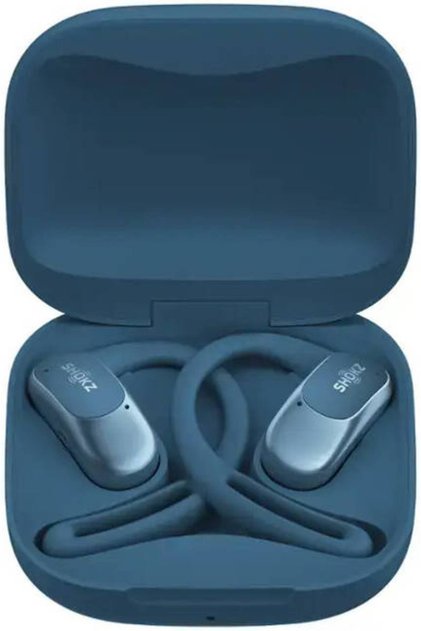 OpenFit Air Open-Ear Headphones, True Wireless Bluetooth Earphones with Microphone, Earbuds with Air Earhook, Fast Charging, 28h Playtime, IP54 Waterproof for Workout - Blue
