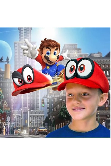 Super Mario Bros Odyssey Cap Custom Made Cotton According to Age
