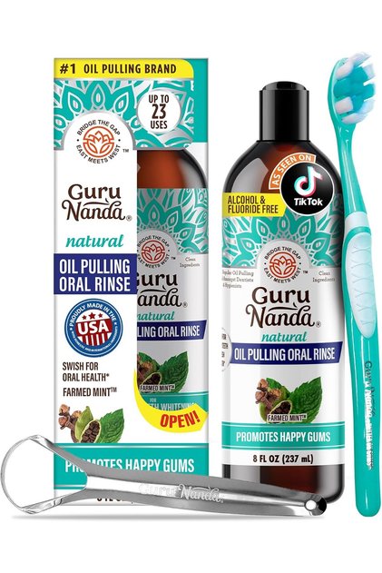 Coconut Oil Pulling with 7 Natural Essential Oils and Vitamin D, E, K2, Alcohol Free Mouth