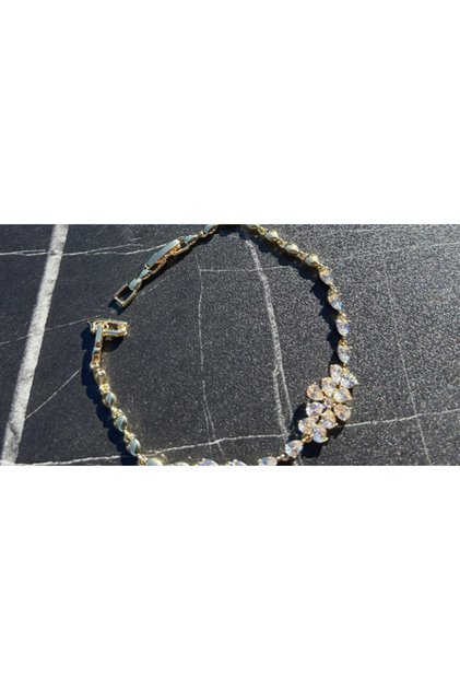Brățară elegantă placată cu aur de 18K și cristale de zirconiu