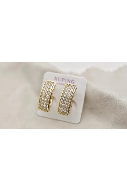 Cercei placați cu aur de 18k și cristale de zirconiu