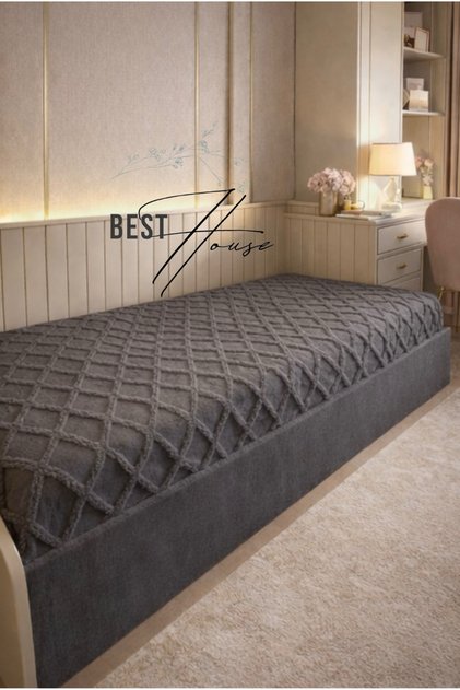 Dark Gray Divan Cover 120X250 cm Seat Cover, Single Cover