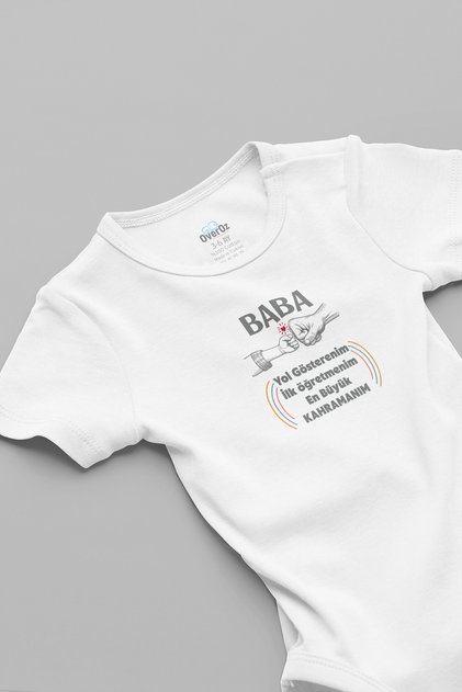 Hero Baba Printed Baby Bodysuit with Snap Fasteners Bodysuit Jumpsuit 5947