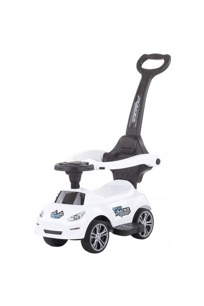 Mașinuță Turbo albă cu mâner