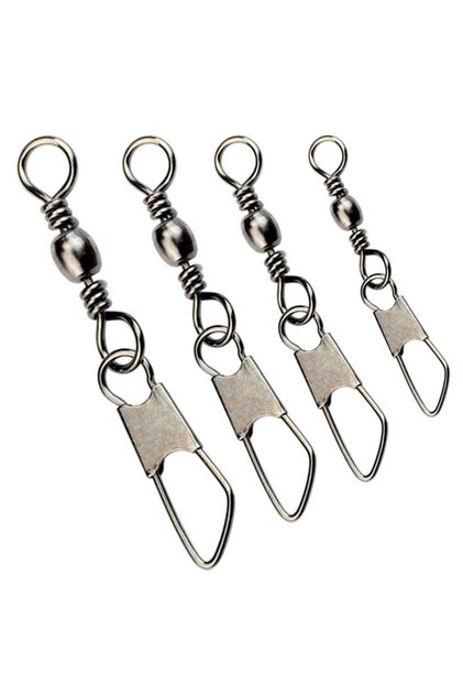 Size 12 12 Size 50pcs/Pack Swivels Fishing Connector Pin Bearing Rolling Swivel Snap Fastlock Clips