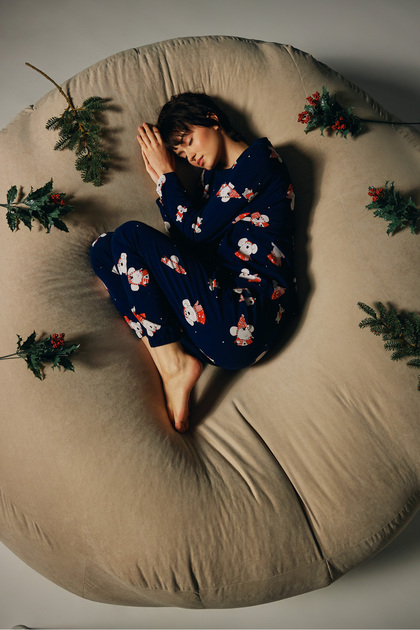 Kadın Pamuklu Uzun Kollu Pijama Takımı
