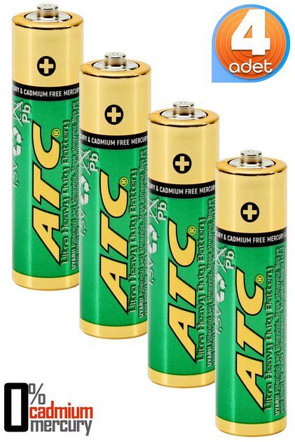 ATC 4lü AAA Heavy Duty R03 İnce Kalem Pil Kumanda Pili Çinko Karbon Pil Zn-C 1.5V