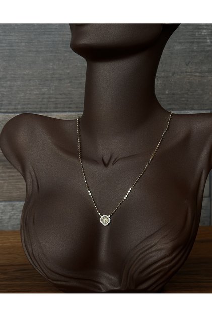 Dahlia Çiçek Detaylı Vintage Retro Kolye