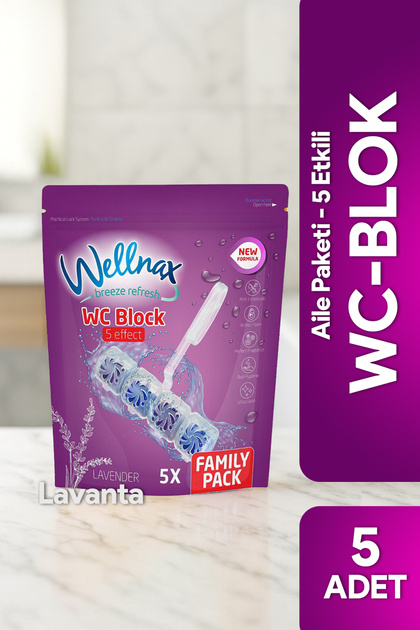 Wellnax breeze refresh ( 5'li Paket ) WC Blok Lavanta – Yoğun