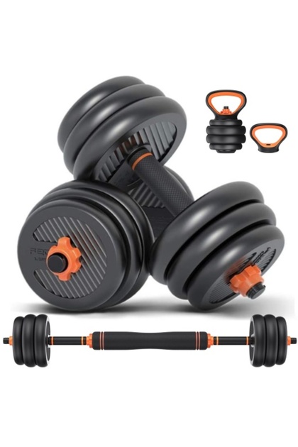 Set Gantere Reglabile, FED, 40kg, Extensie Haltera si Baza Kettlebell, Manere Flotari