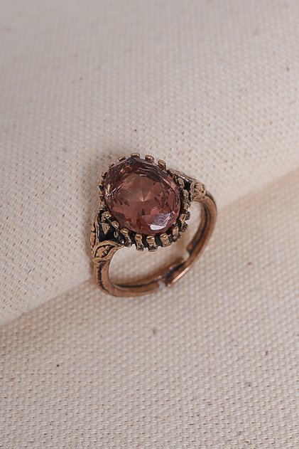 Adjustable Copper Ring with Zultanite Stone