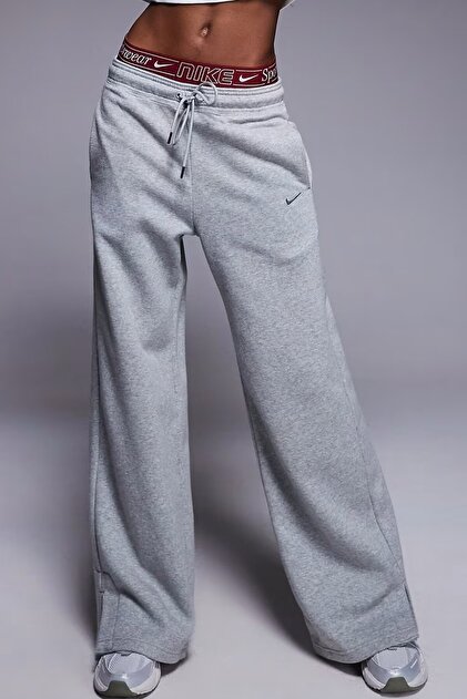Nike Phoenix Fleece Swoosh Wide Leg Joggers With Boxer Detail