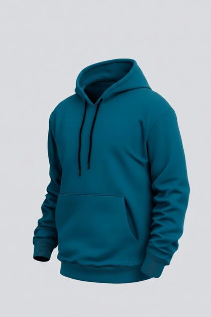 Men's Comfortable Basic Mint Hooded Sweatshirt