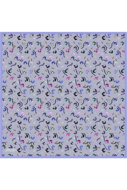 Lila İpek Twill Eşarp