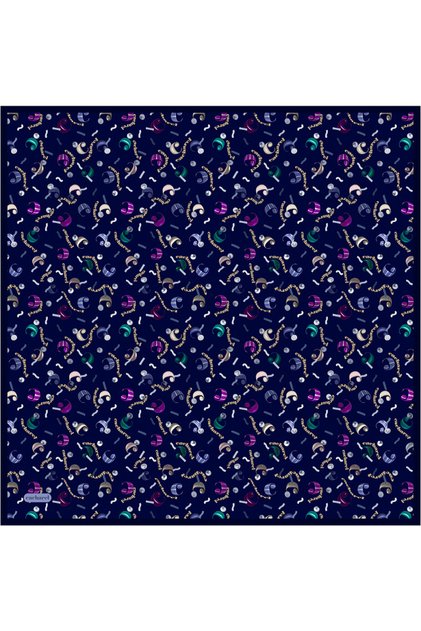 Navy Blue Silk Twill Scarf