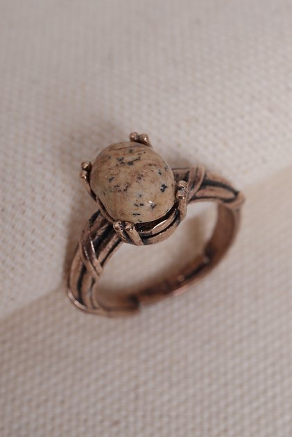 Jasper Stone Adjustable Authentic Ring
