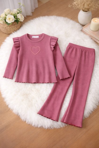 Girls' Top and Bottom Set Flared Ribana Seasonal Festive Casual